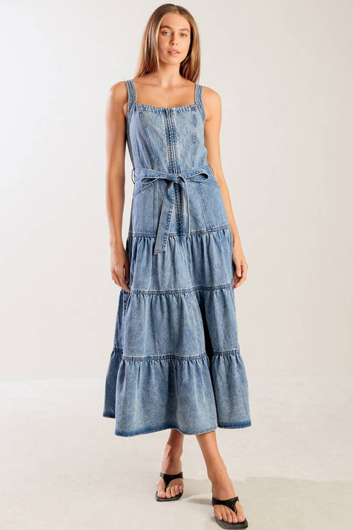 SUNSHINE STATE OF MIND - ZIP FRONT DENIM DRESS