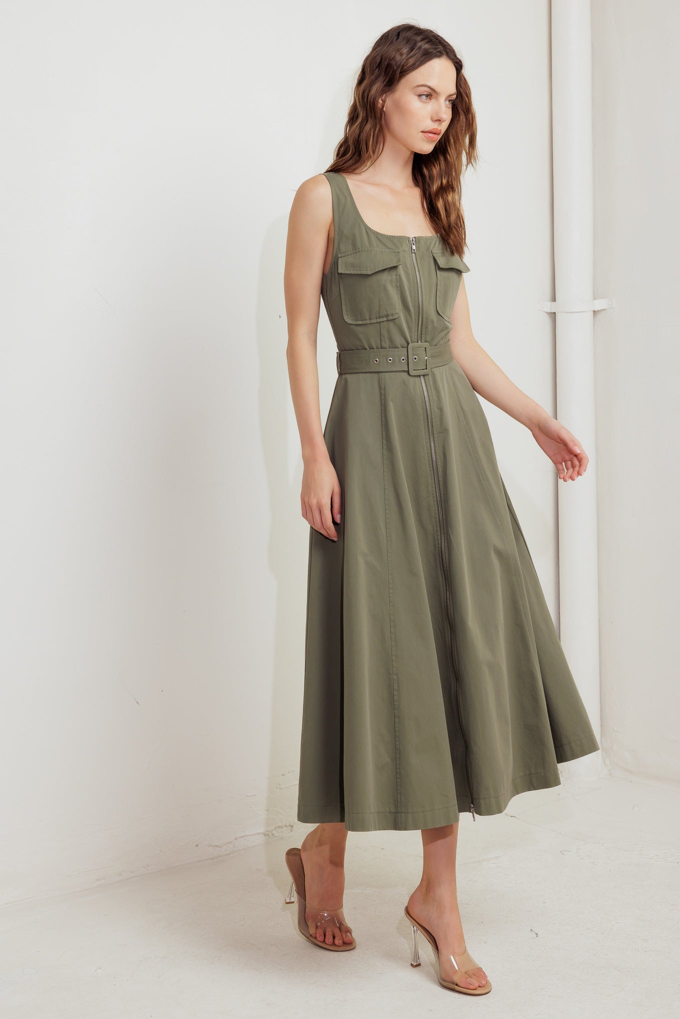Lady Black Tie - Olive Grove Midi Dress - Size L Lady Black Tie - Olive Grove Midi Dress - Size L