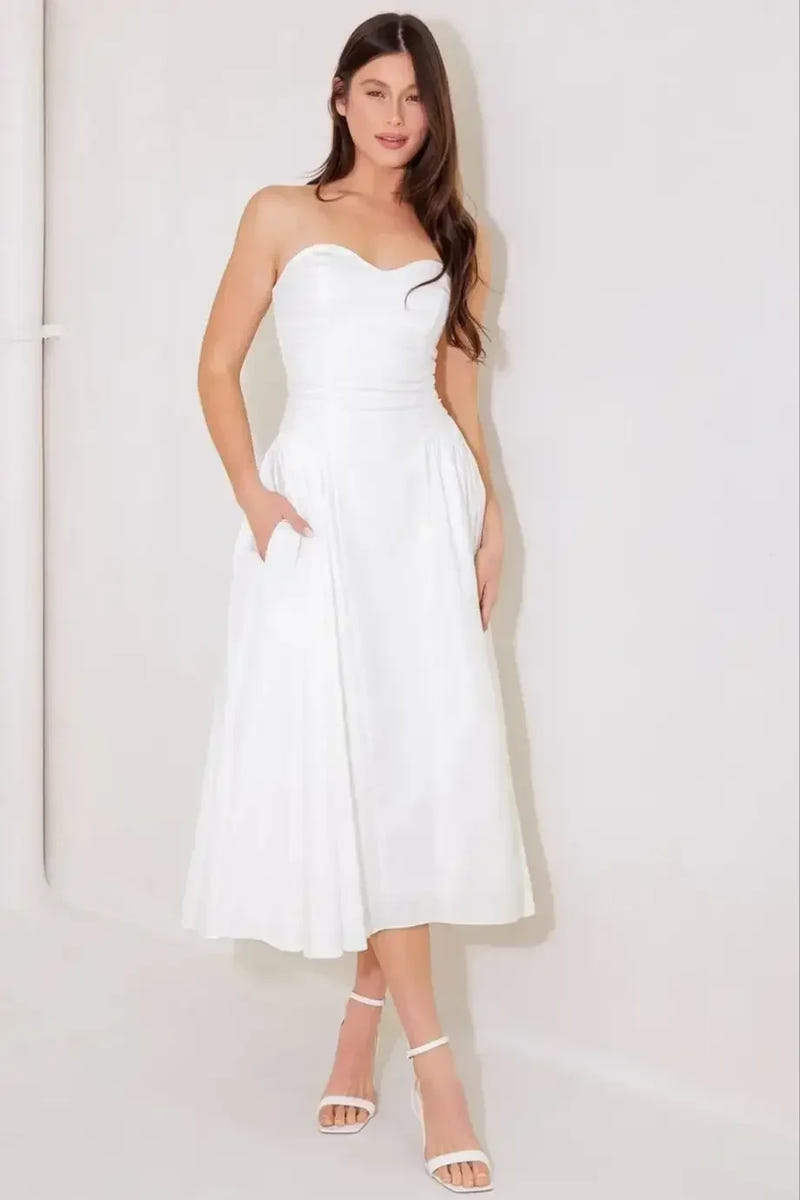 GORGEOUS REPUTATION WOVEN MIDI DRESS - FINAL SALE