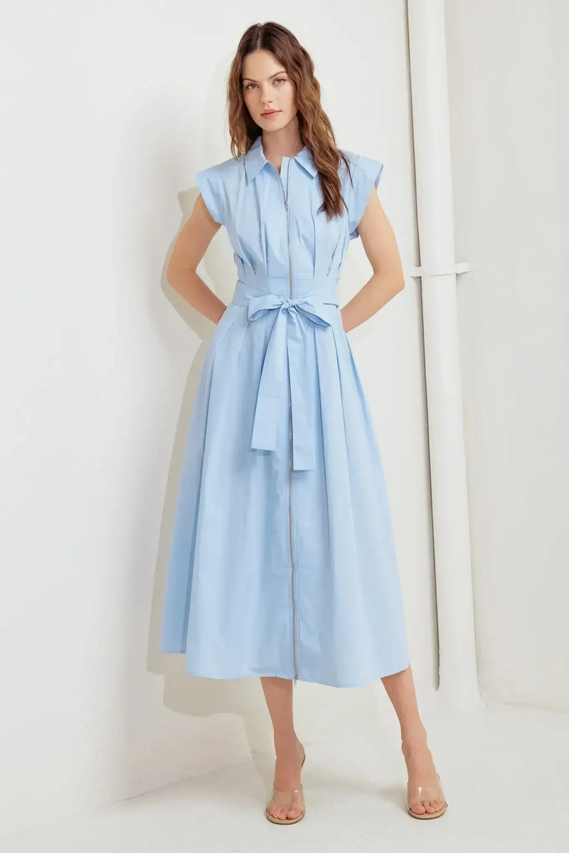NEWPORT BLUE MIDI SHIRT DRESS