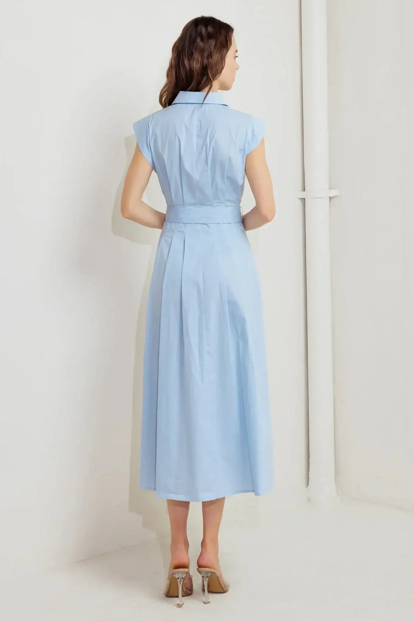 NEWPORT BLUE MIDI SHIRT DRESS
