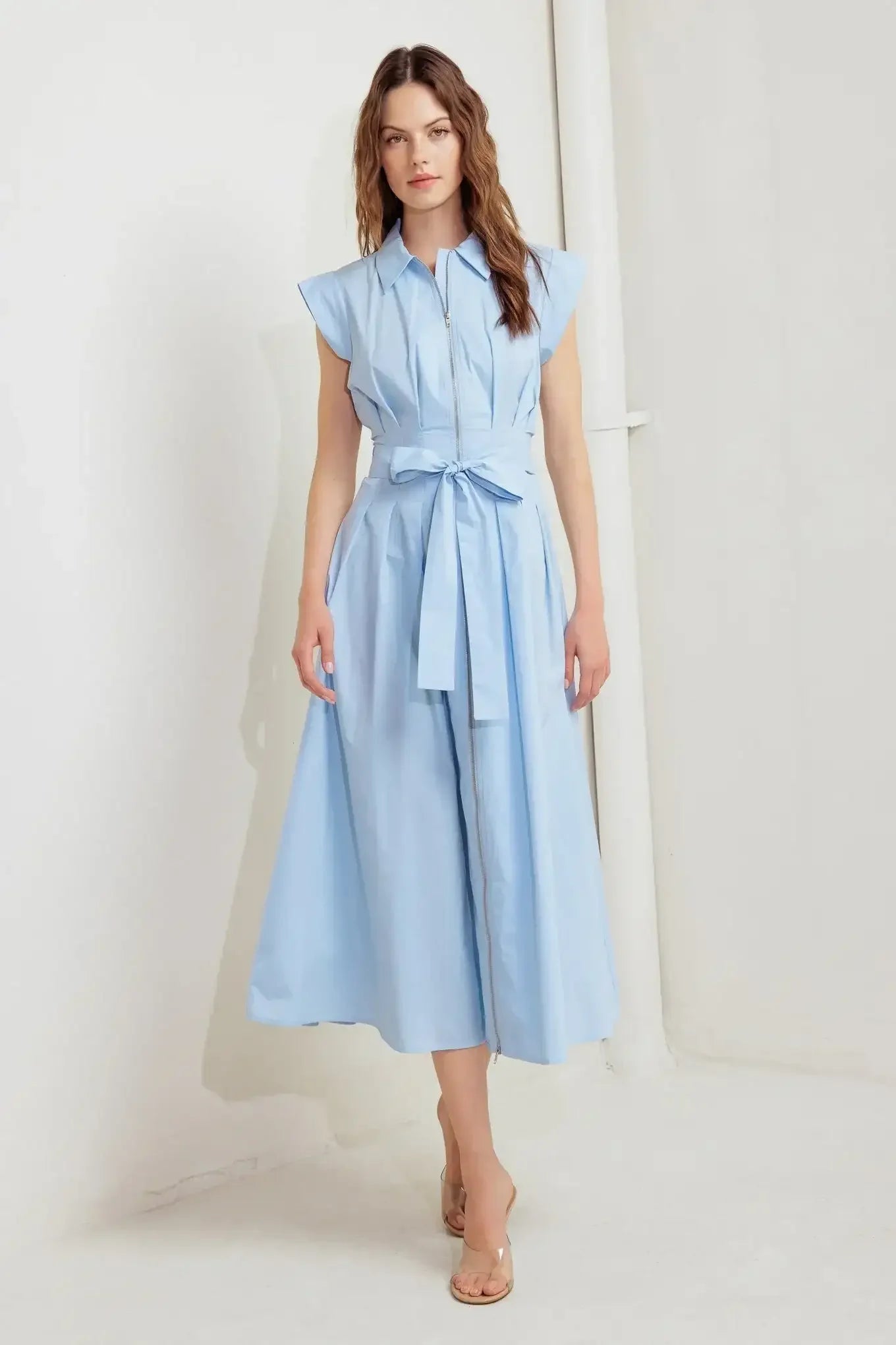 NEWPORT BLUE MIDI SHIRT DRESS