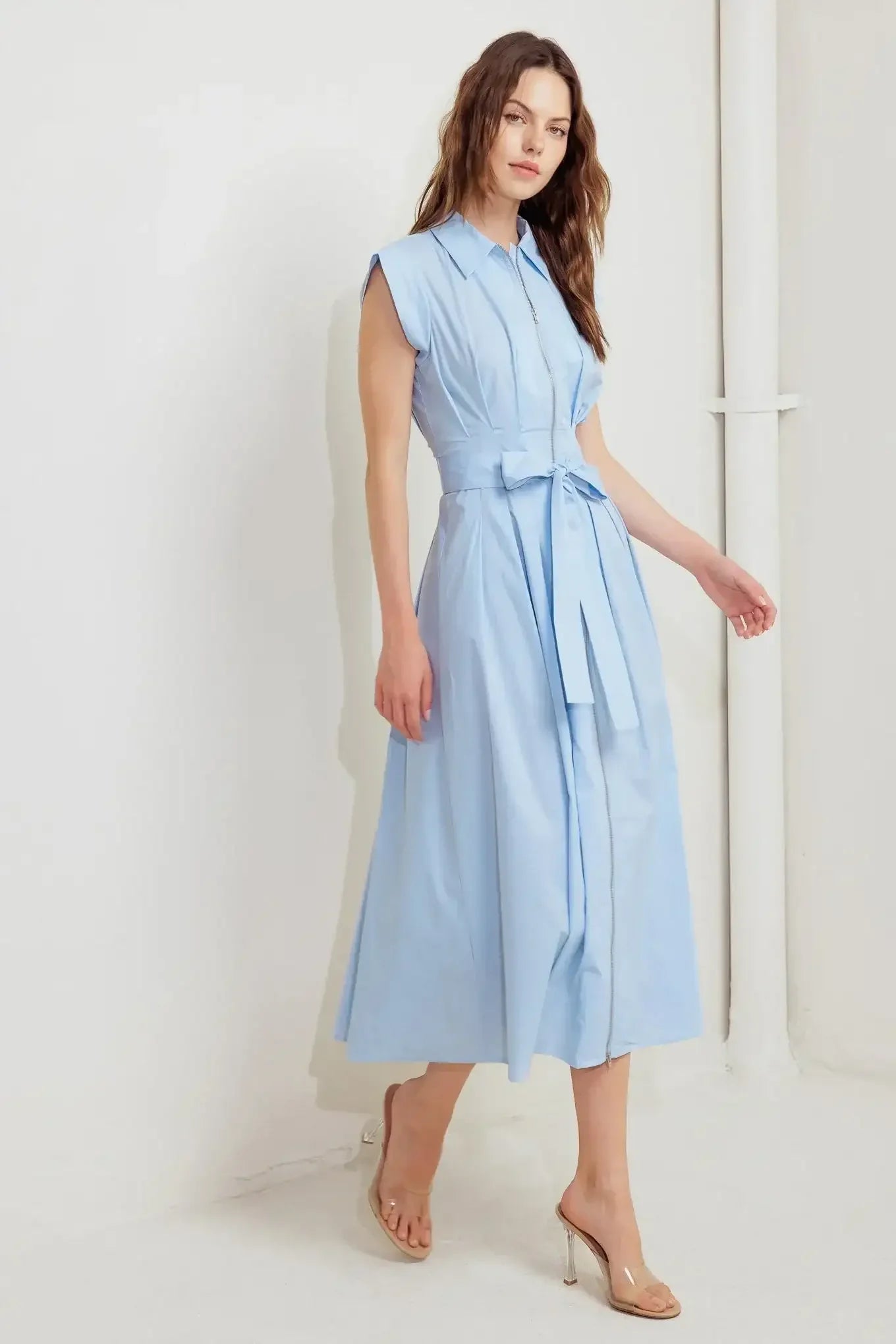 NEWPORT BLUE MIDI SHIRT DRESS
