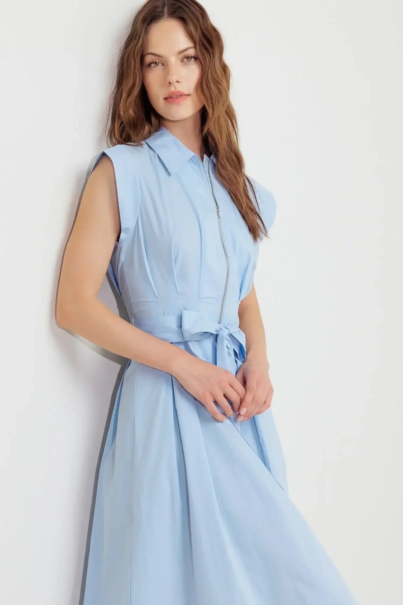 NEWPORT BLUE MIDI SHIRT DRESS