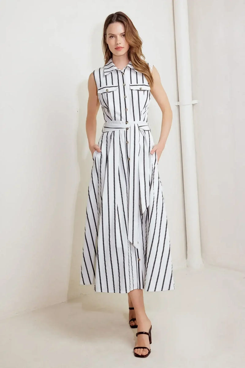 LEXINGTON STRIPE MIDI DRESS