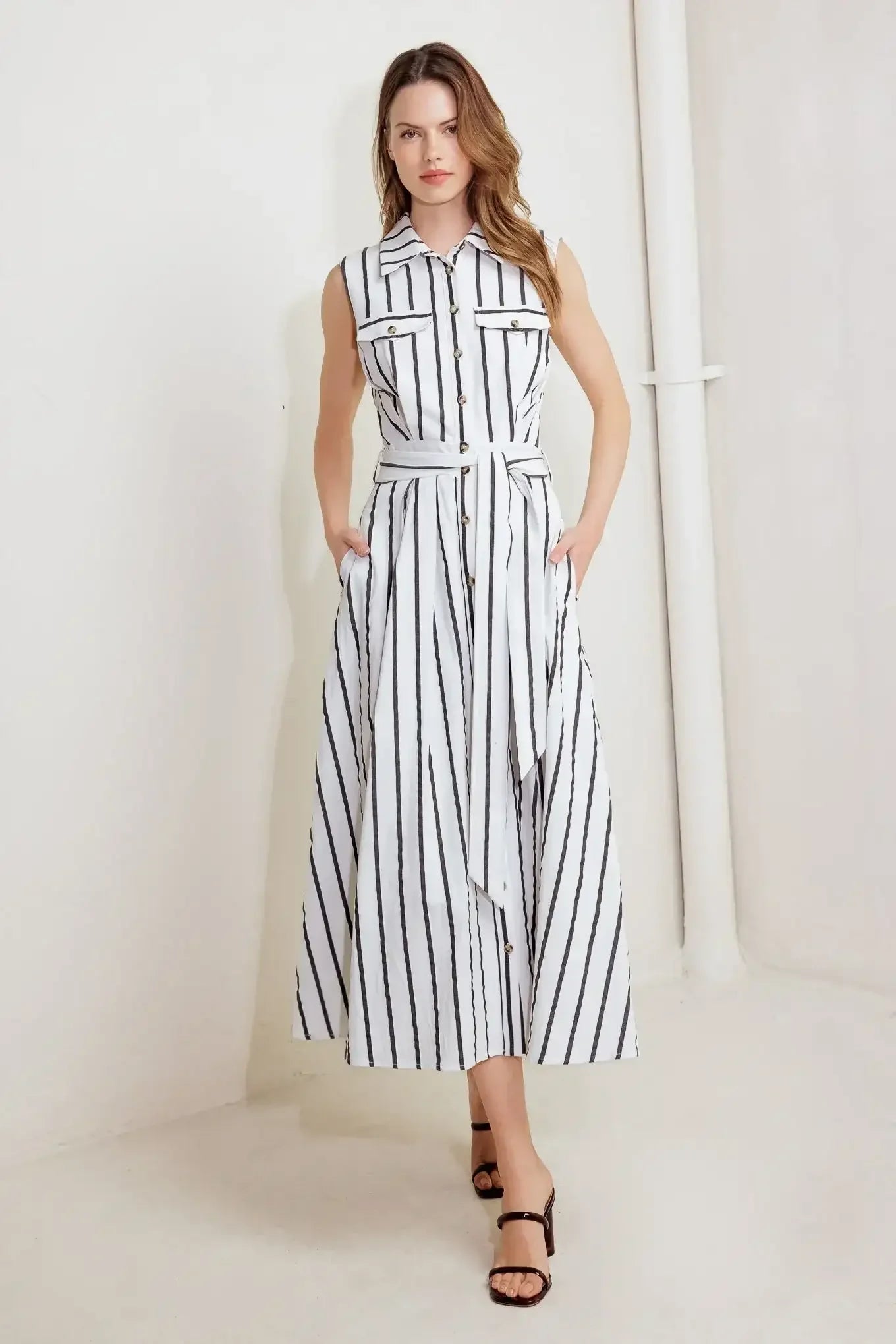 LEXINGTON STRIPE MIDI DRESS