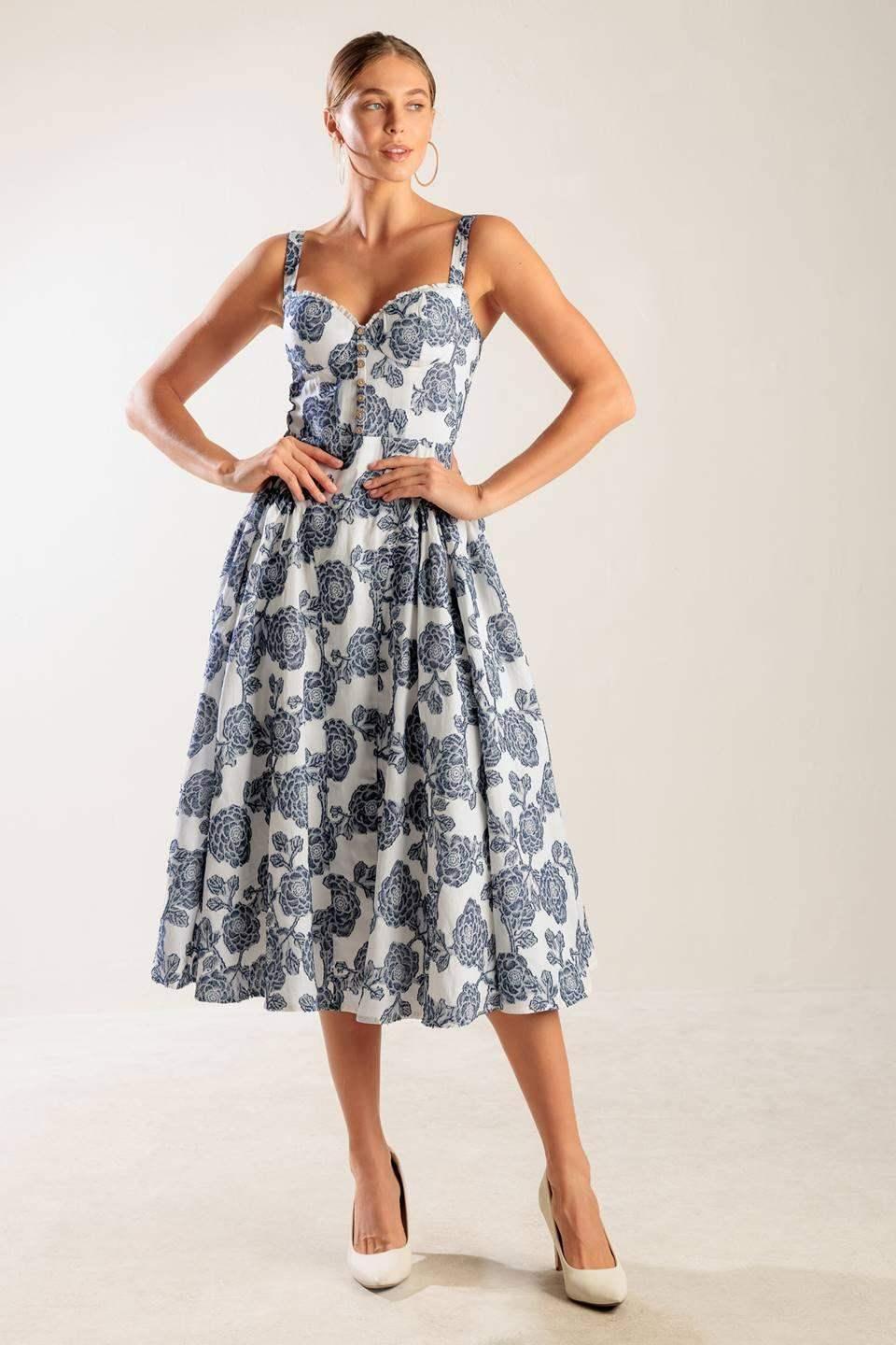 EXPLORING NEW INTERESTS MIDI DRESS - FINAL SALE