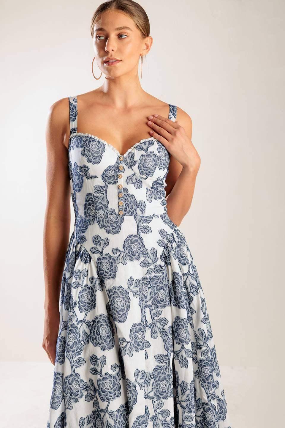 EXPLORING NEW INTERESTS MIDI DRESS - FINAL SALE