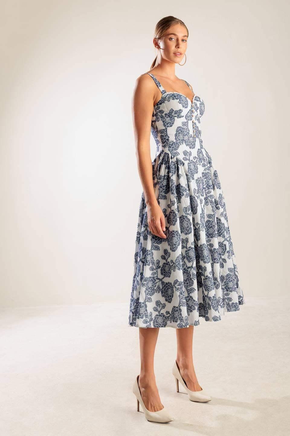 EXPLORING NEW INTERESTS MIDI DRESS - FINAL SALE