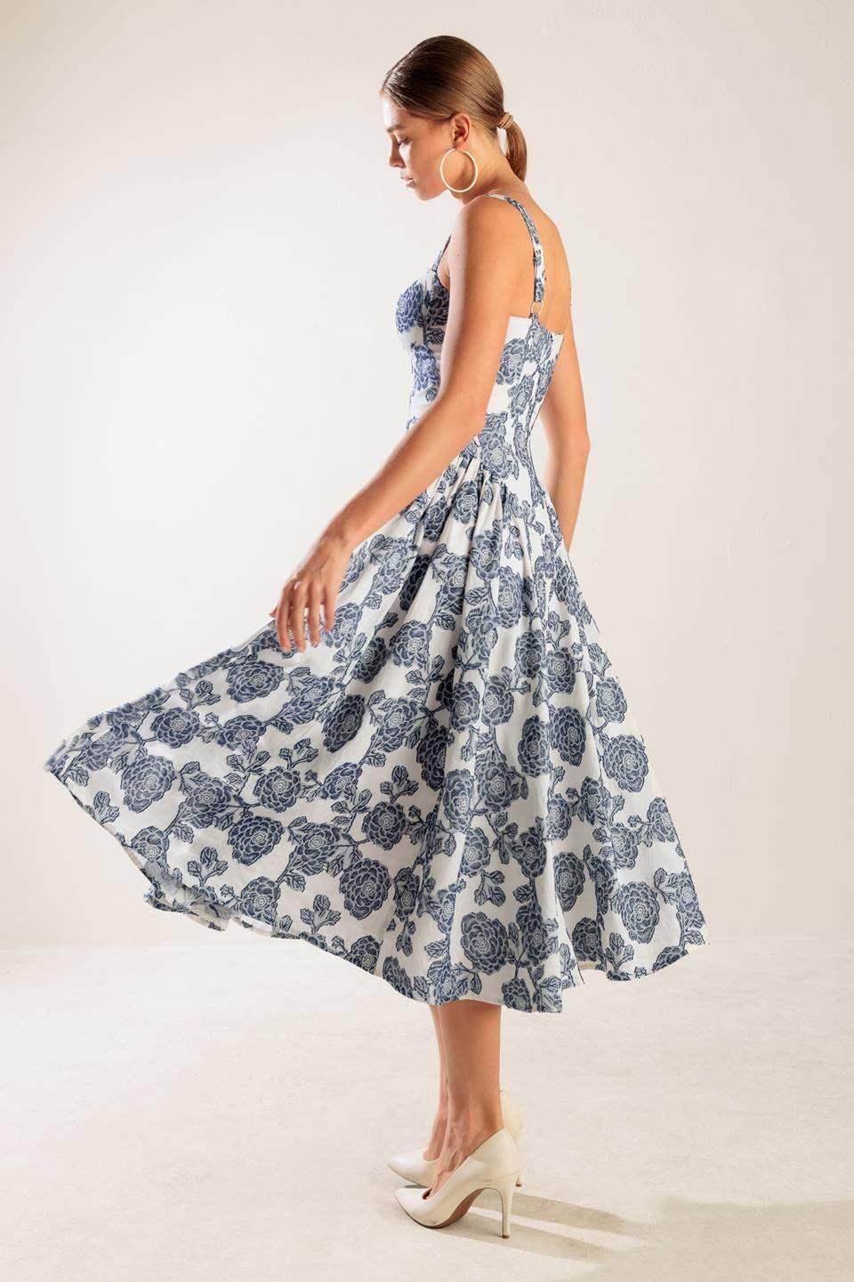 EXPLORING NEW INTERESTS MIDI DRESS - FINAL SALE