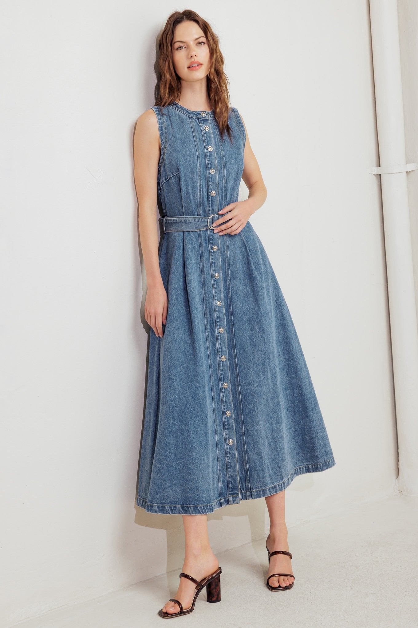 Lady Black Tie - Midnight Rodeo Denim Midi Dress Lady Black Tie - Midnight Rodeo Denim Midi Dress
