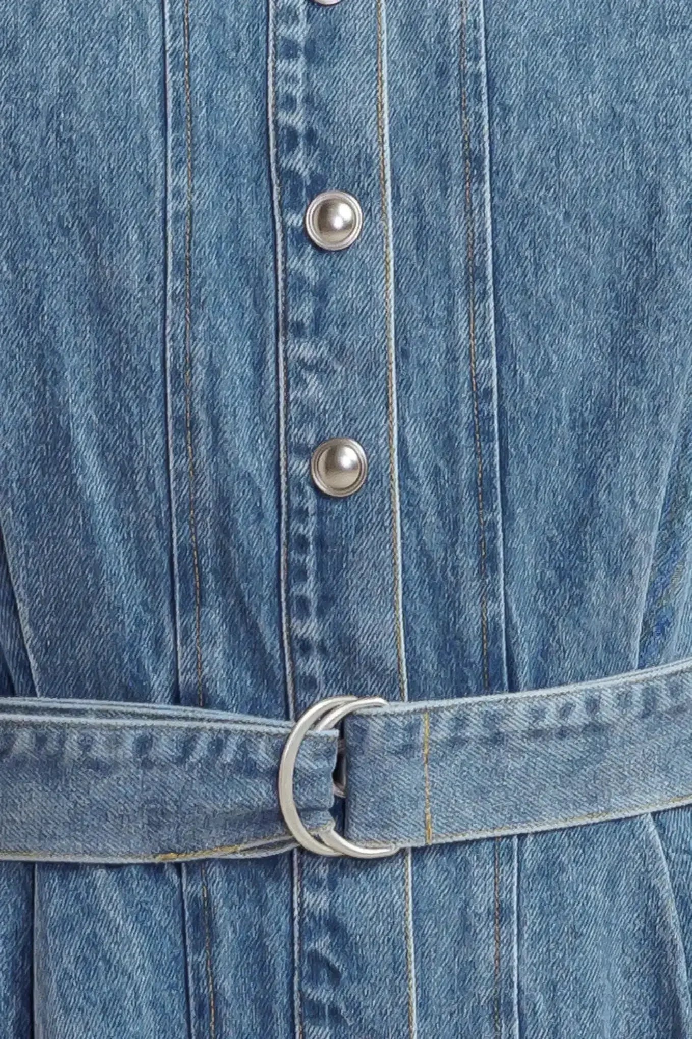 MIDNIGHT RODEO DENIM MIDI DRESS