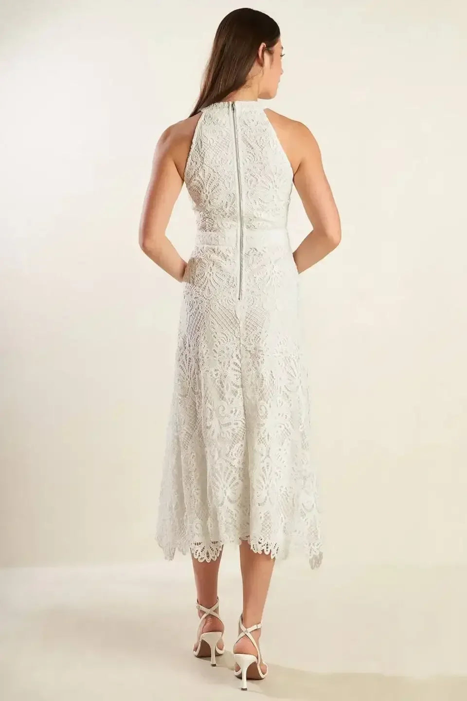 CATCHING DREAMS WOVEN LACE MIDI DRESS - FINAL SALE