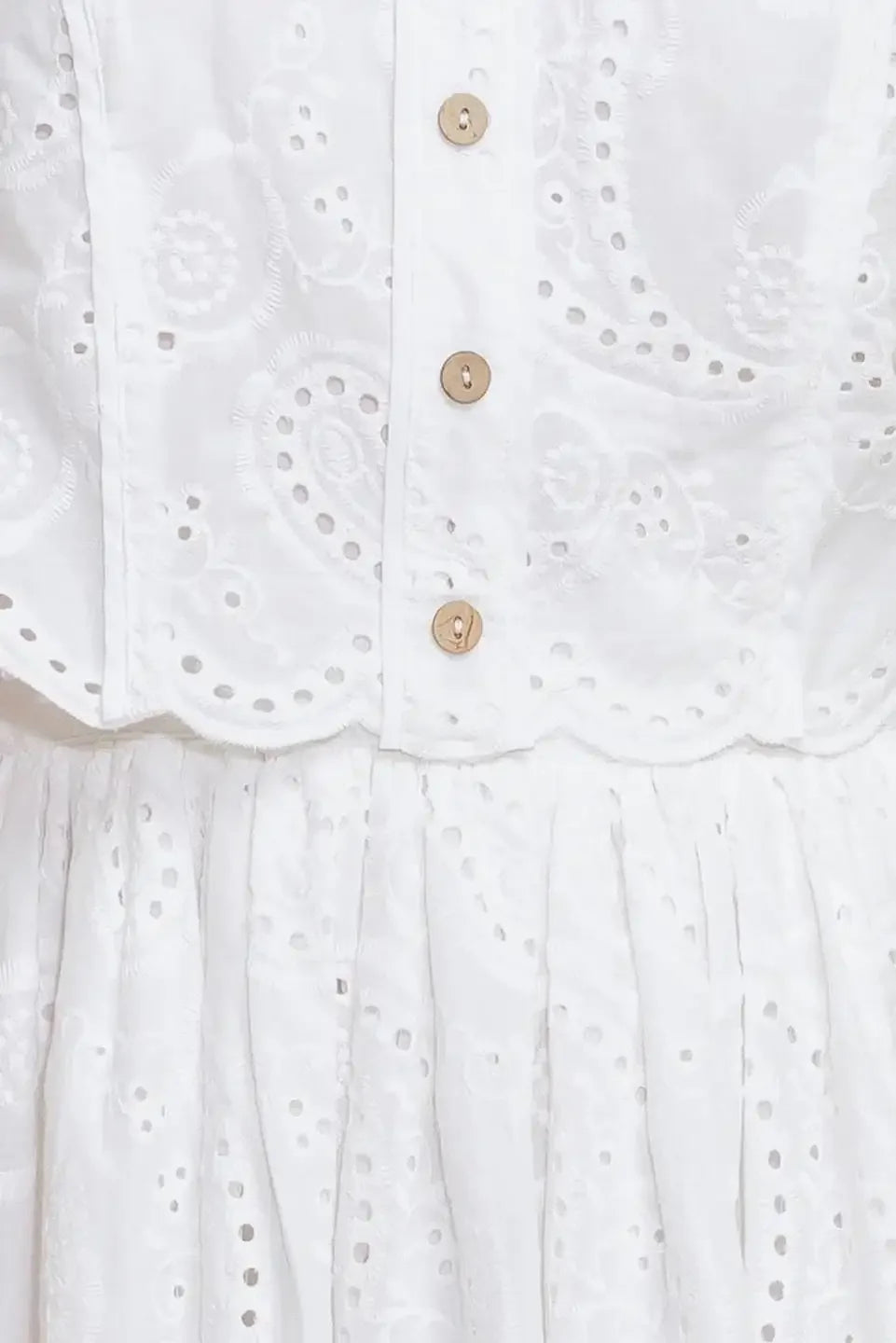 JOVIE WHITE EYELET MINI DRESS