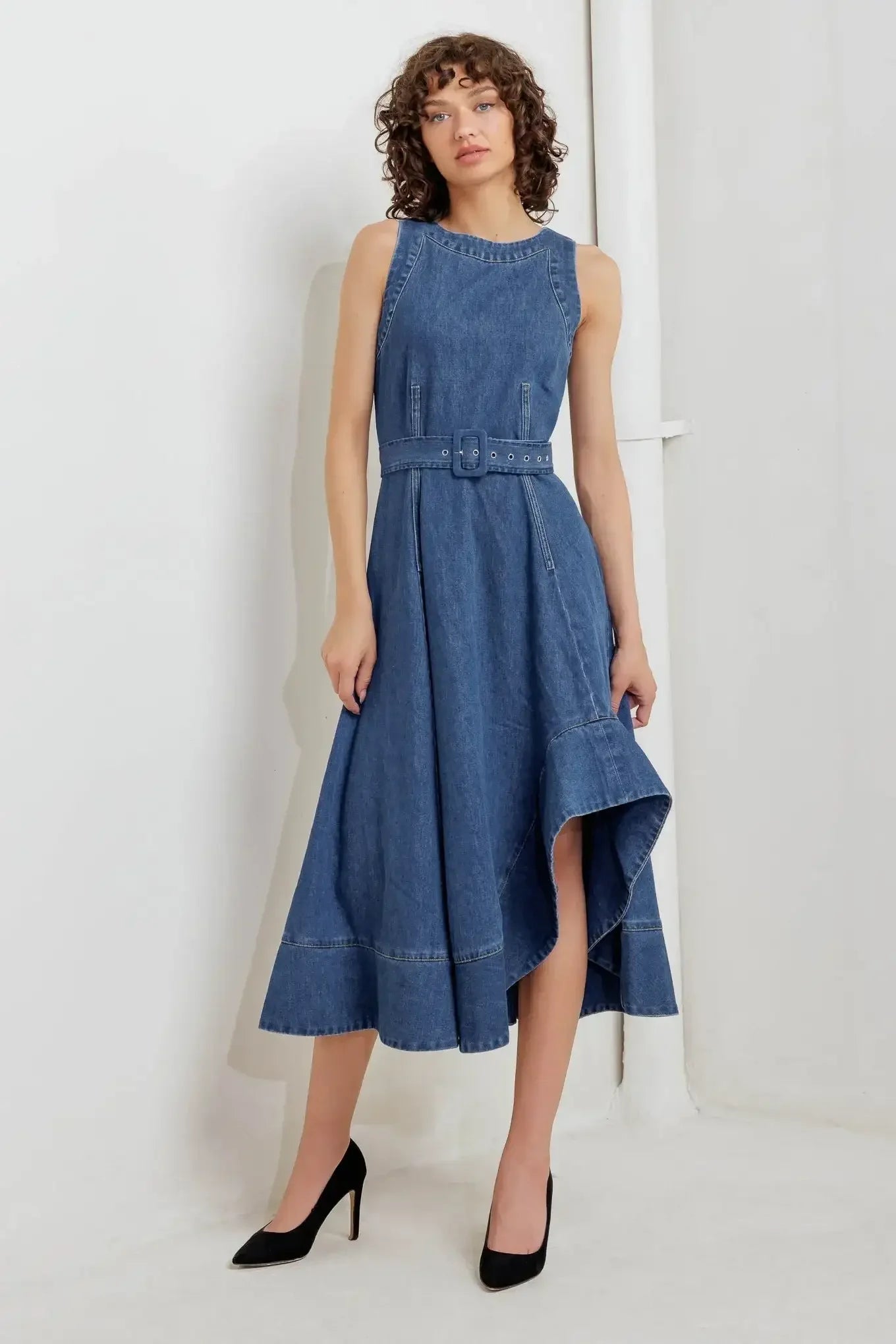 POET’S MUSE DENIM MIDI DRESS
