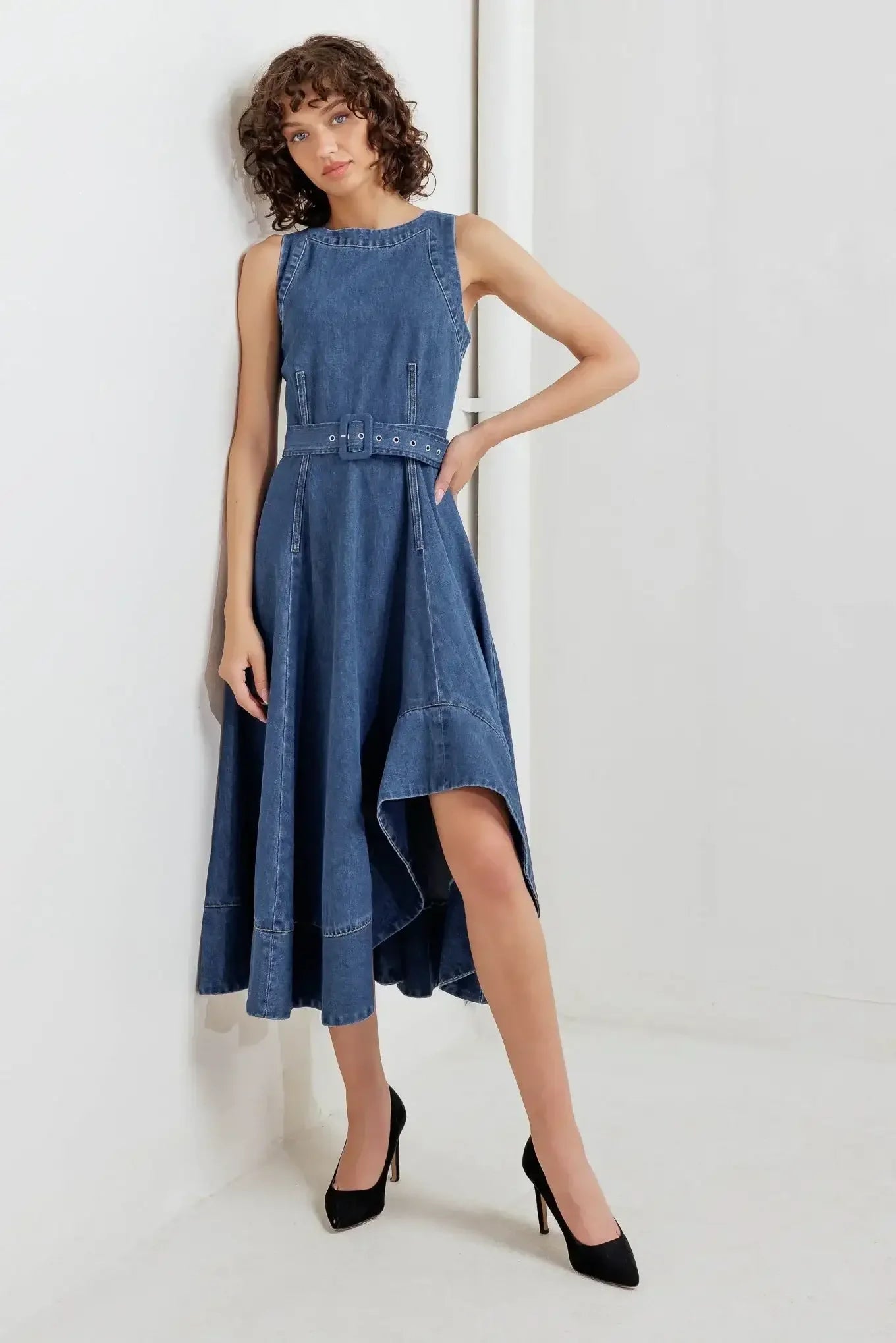 POET’S MUSE DENIM MIDI DRESS
