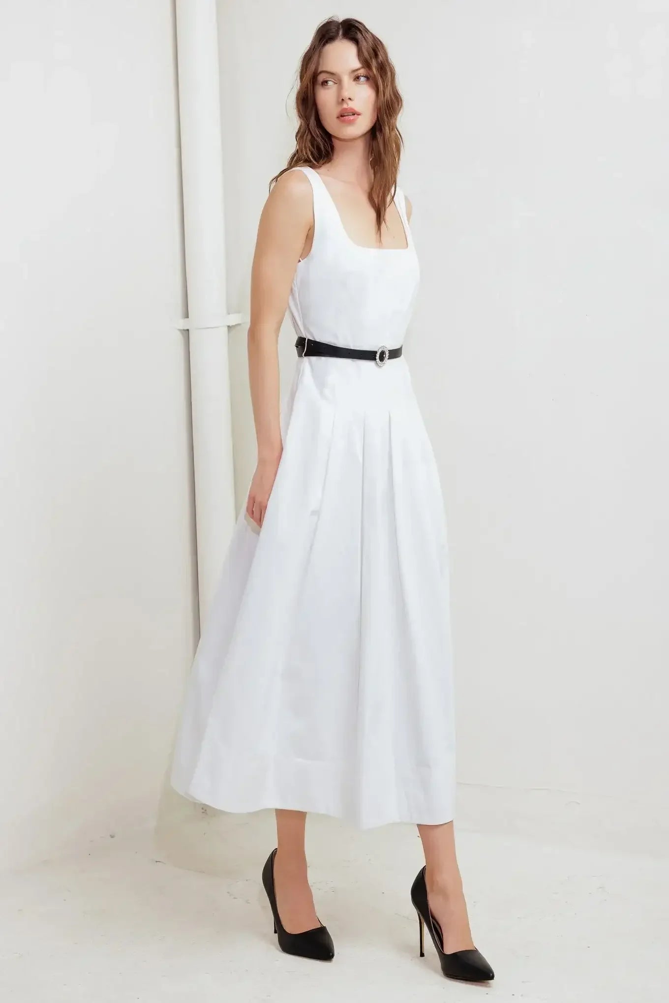 REVERIE WHITE MIDI DRESS