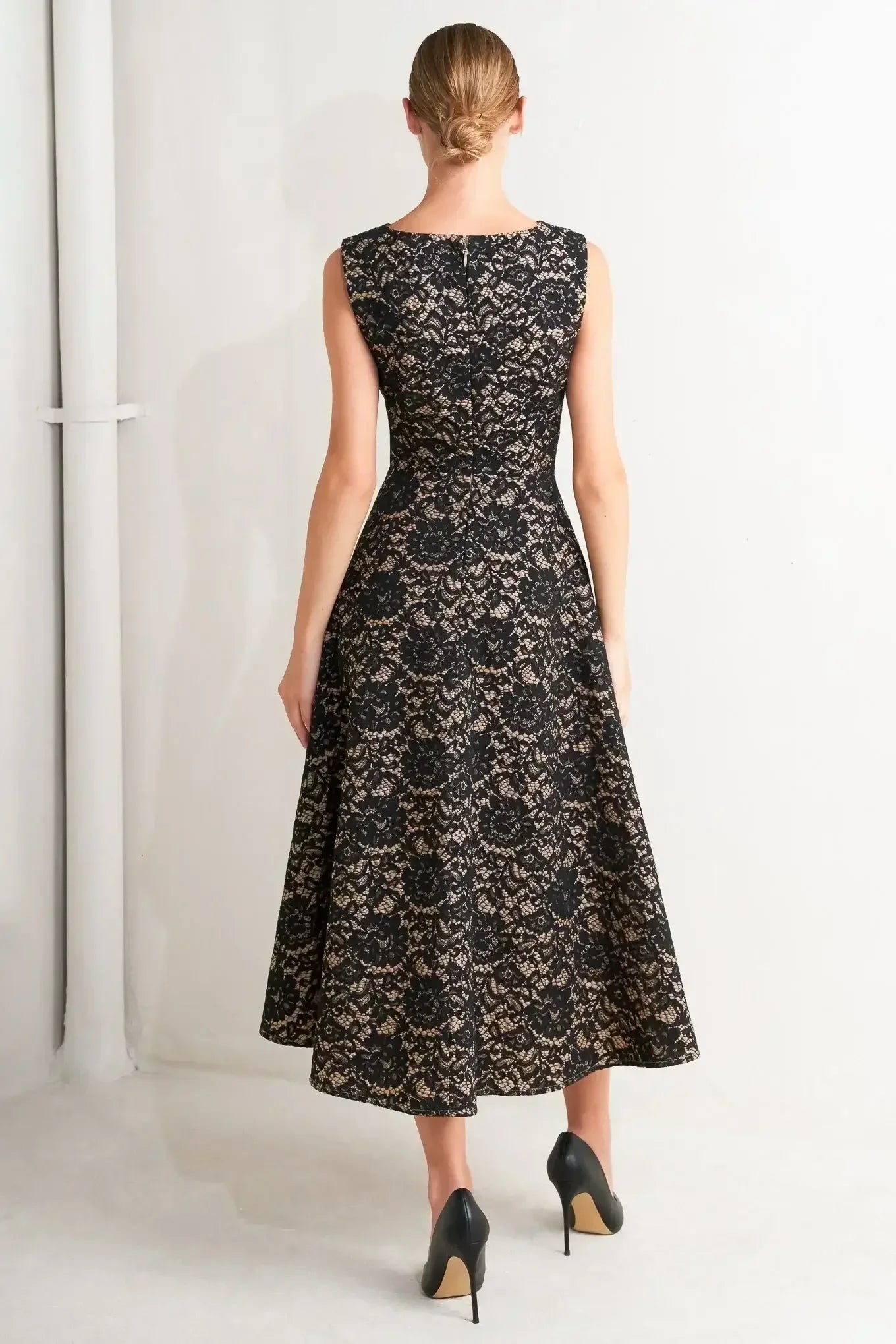NIGHTFALL CHIC LACE MIDI DRESS - FINAL SALE