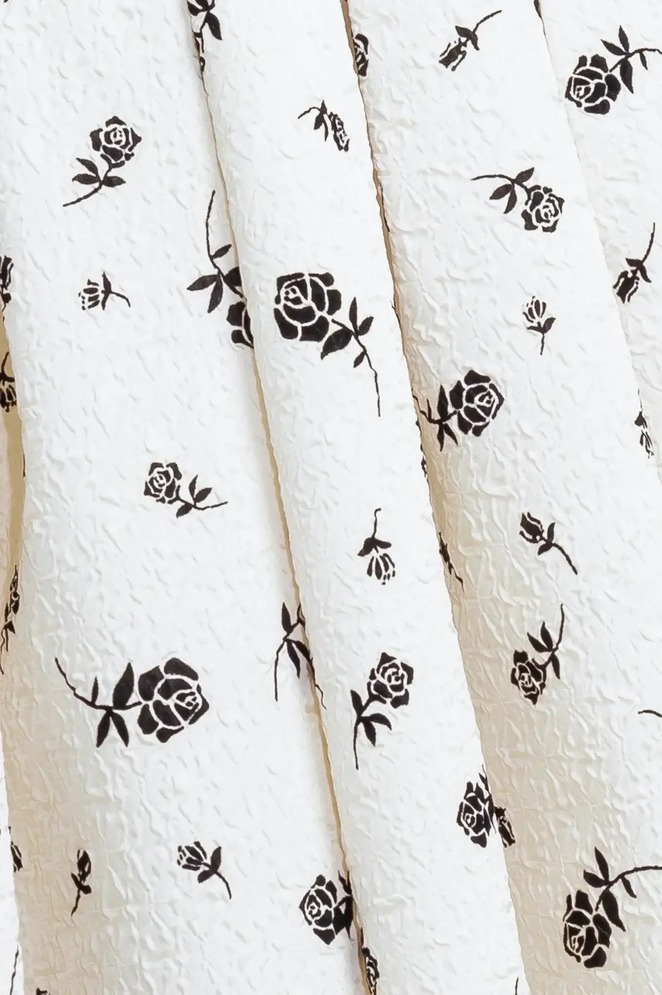 BLACK ROSE STRAPLESS MIDI DRESS