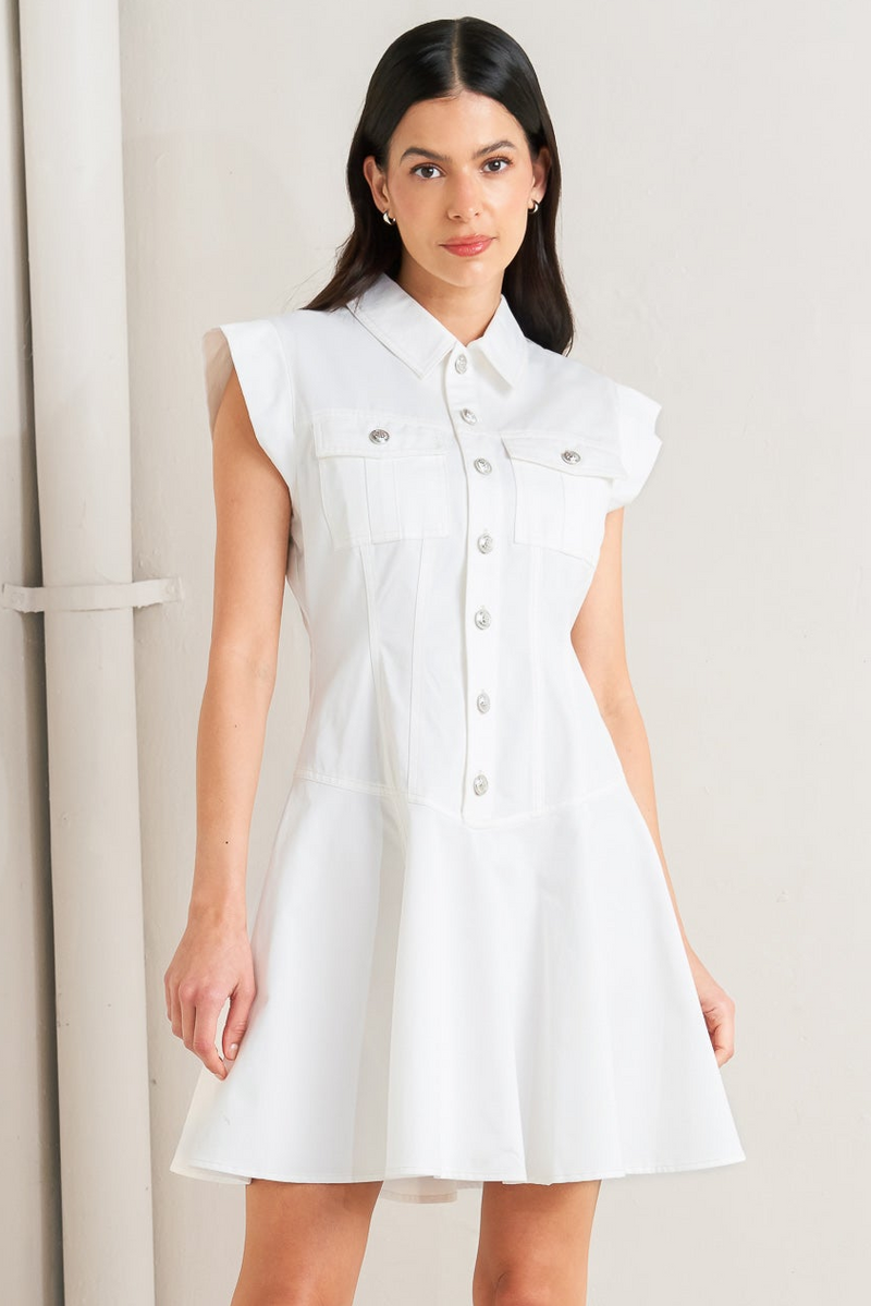 CONFIDENTLY YOURS WHITE MINI DRESS
