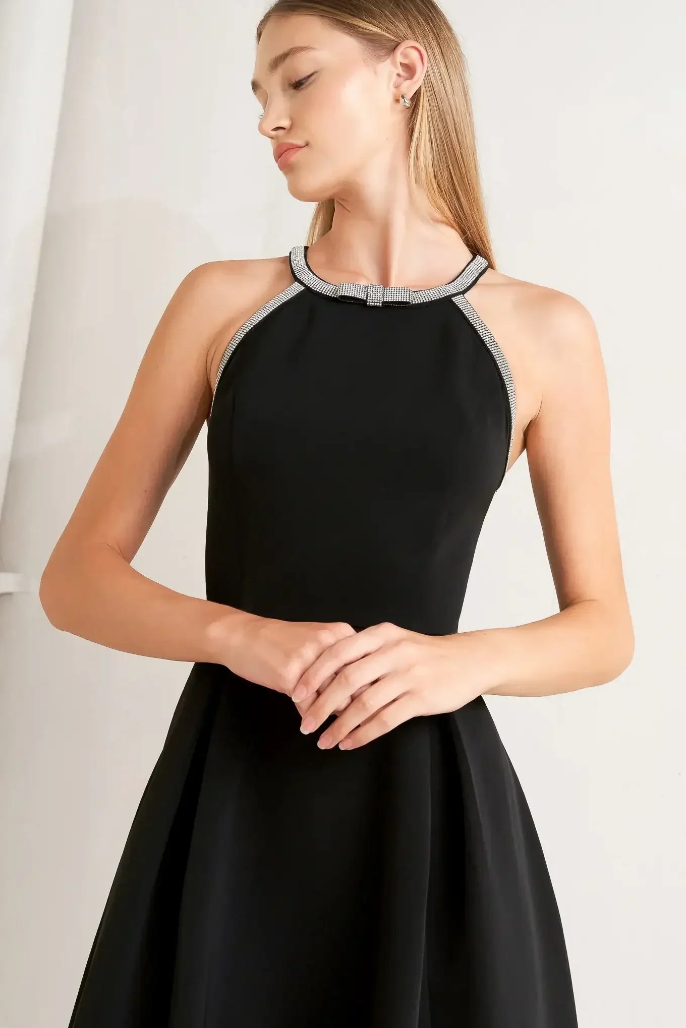 GALAXY CHARM BLACK MIDI DRESS