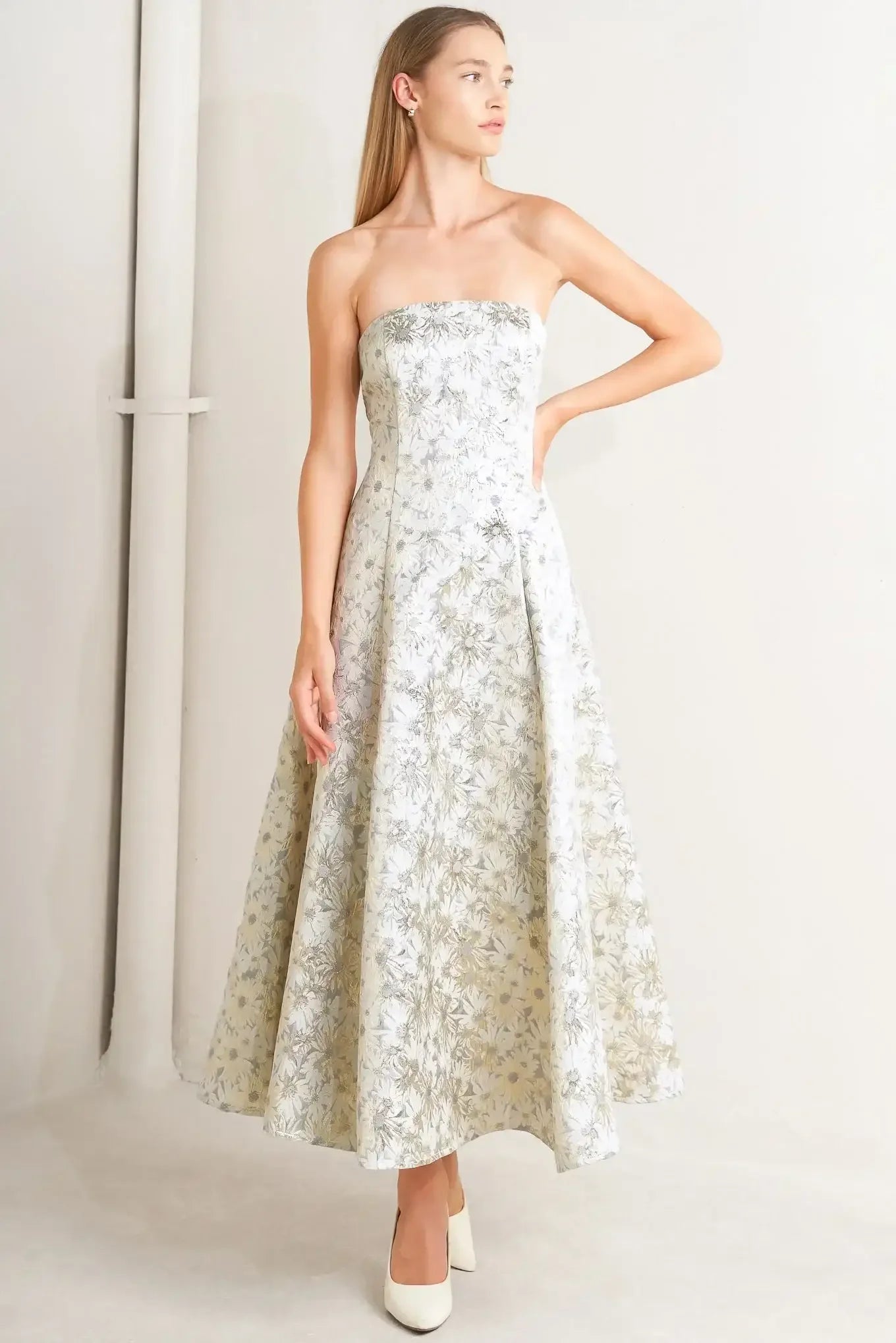 Strapless floral dress