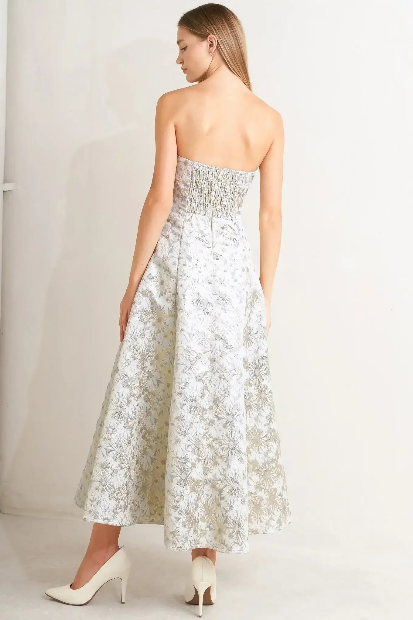 Strapless floral dress