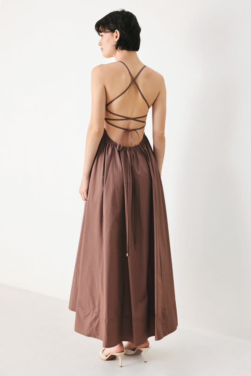 PURE LINE OPEN BACK MIDI DRESS - FINAL SALE