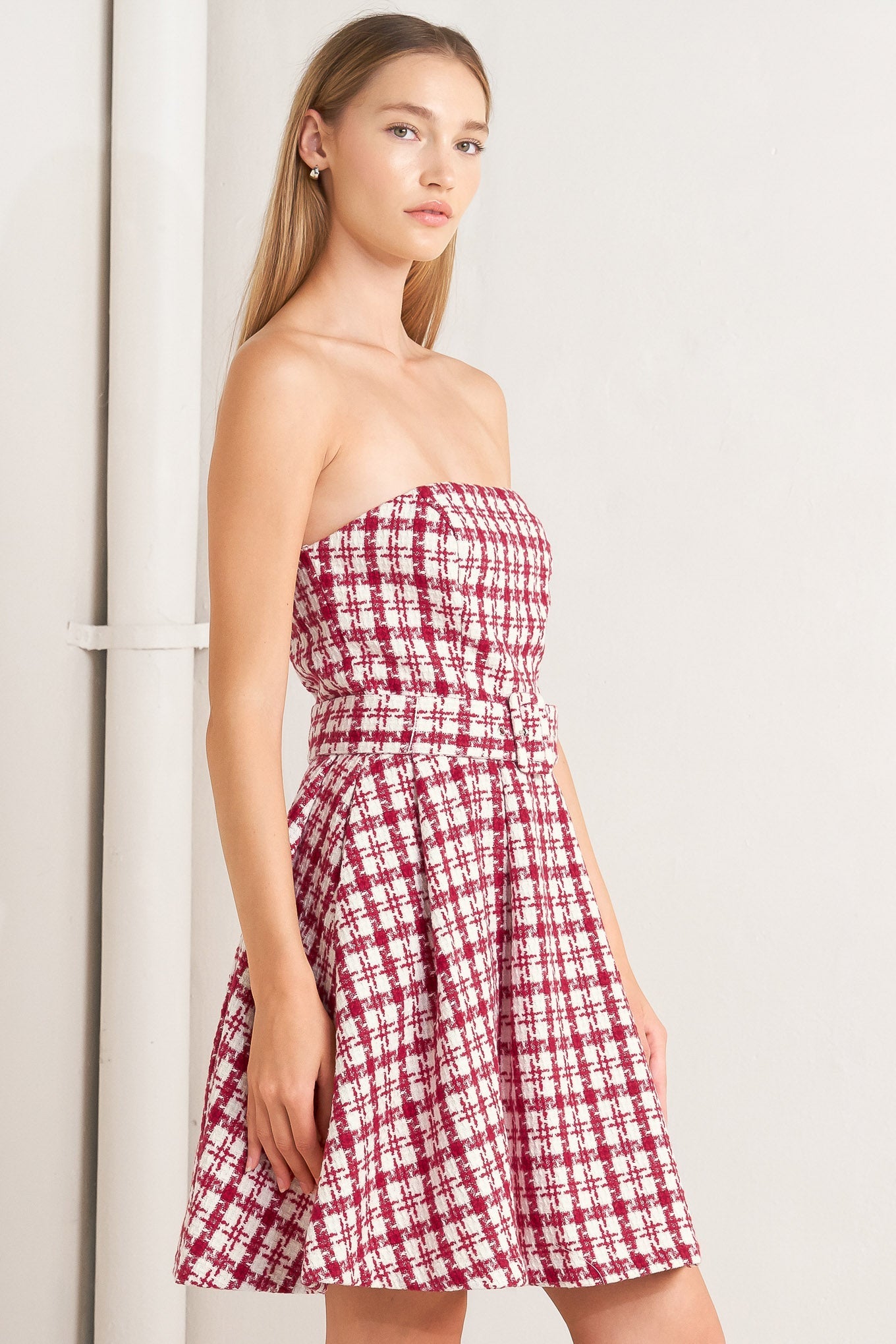 red tweed mini dress SAU LEE Natasha Tweed Mini Dress, Red / 10