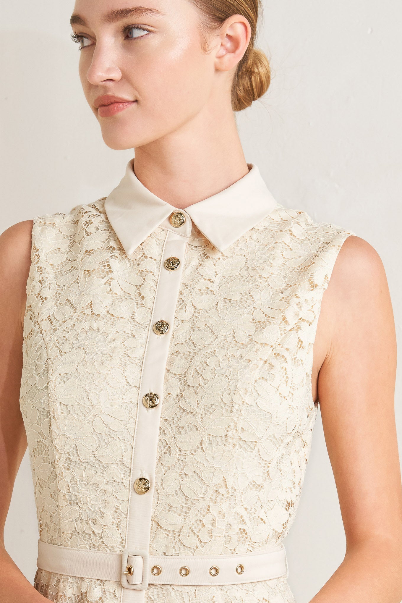 PURELY ROMANTIC LACE MIDI DRESS