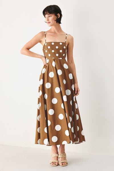 DOLCE VITA POLKA DOT MIDI DRESS - FINAL SALE