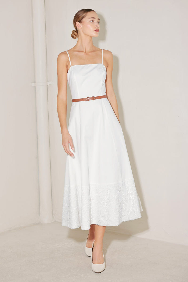 DELICATE ICON WHITE MIDI DRESS