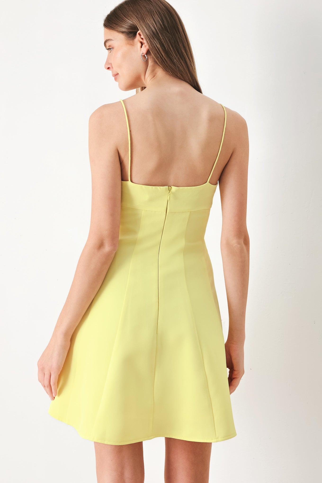 mustard yellow cami dress Crinkle Body Hugging Cami Midi Dress in Yellow Bandage Fit Sz S-M