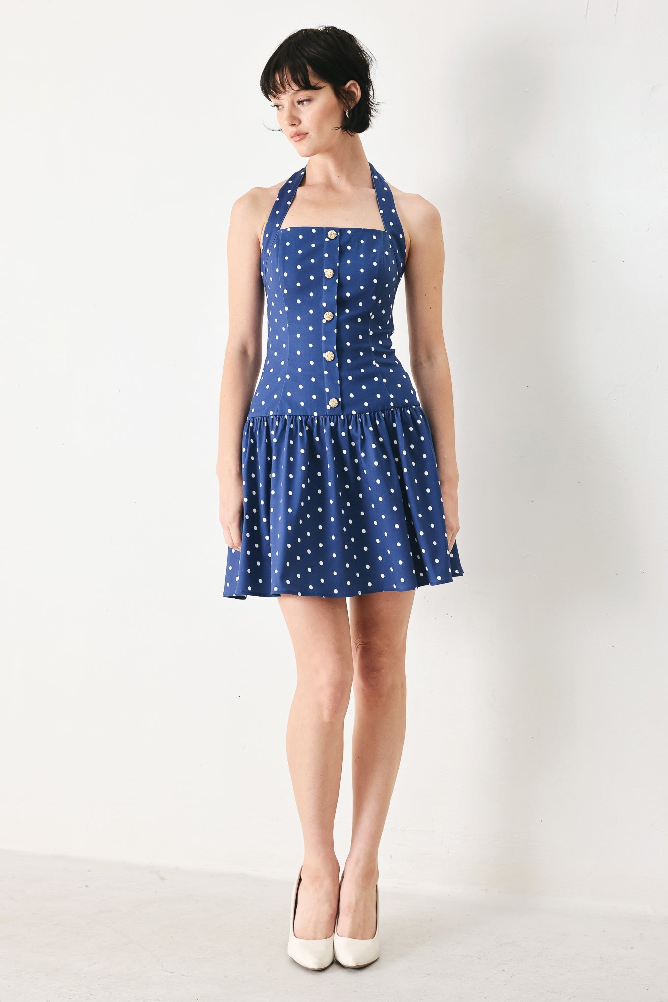 Ace Mini Dress - Lilac Swiss Dot Short Dress | Lady Black Tie