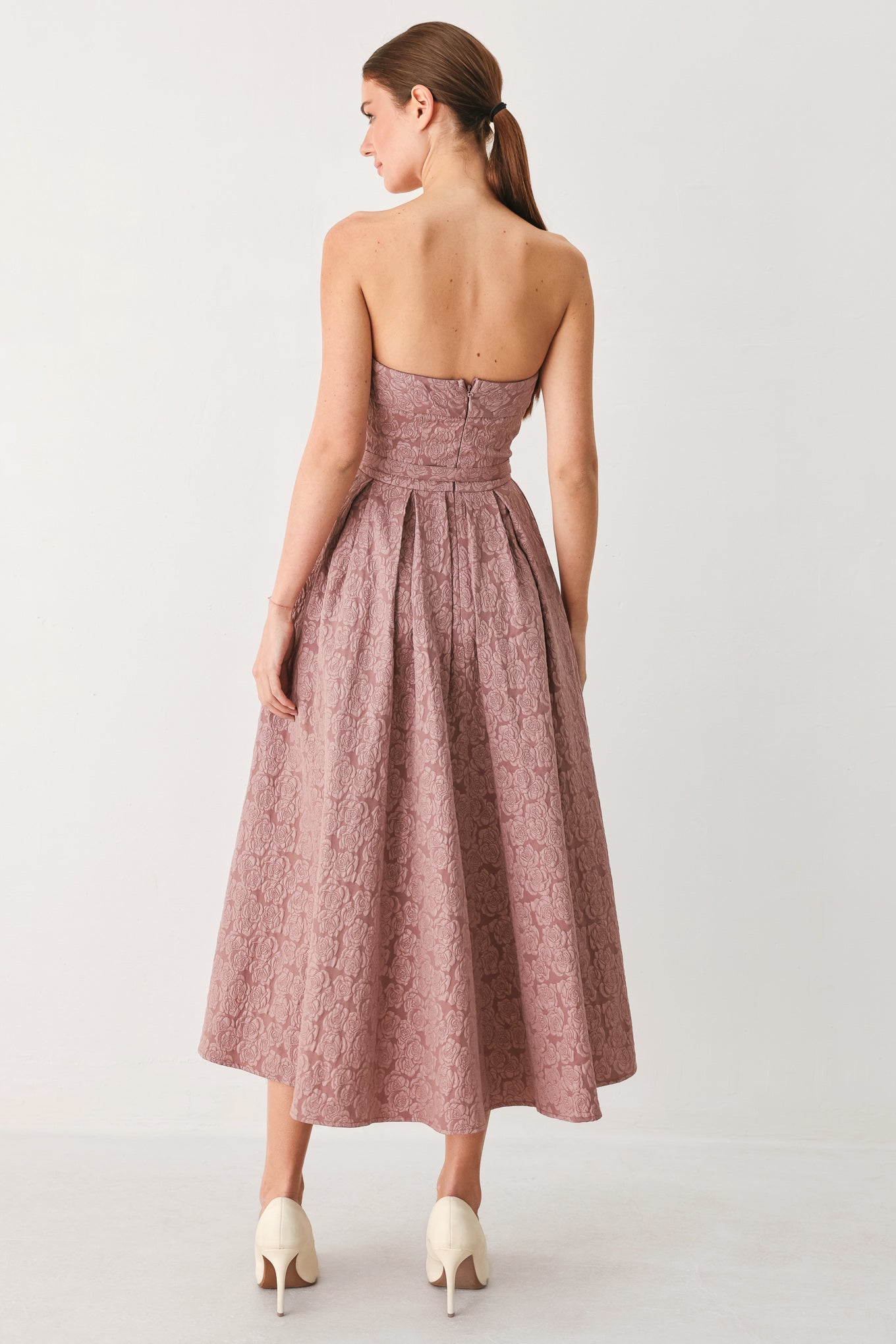 ROSETTE BANDEAU - MAUVE MIDI DRESS