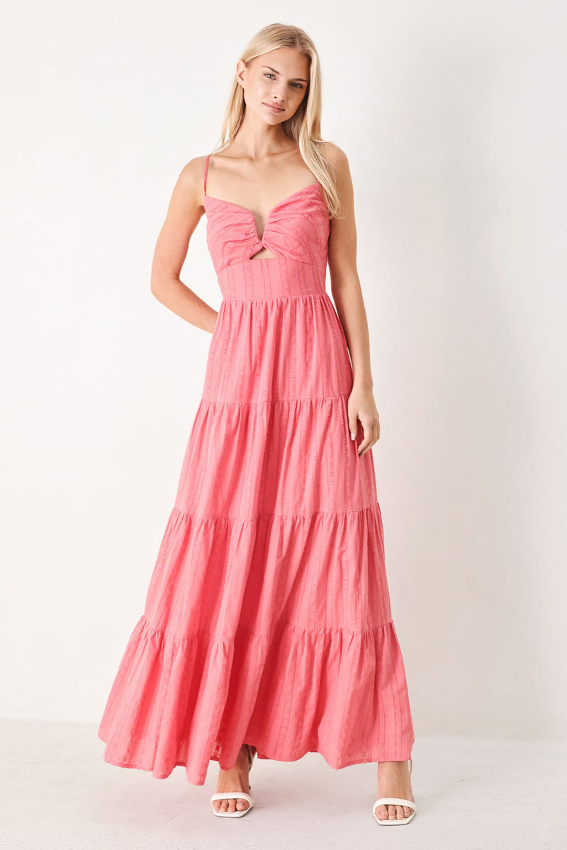 SWEET ESCAPE PINK CRANBERRY MAXI DRESS - FINAL SALE