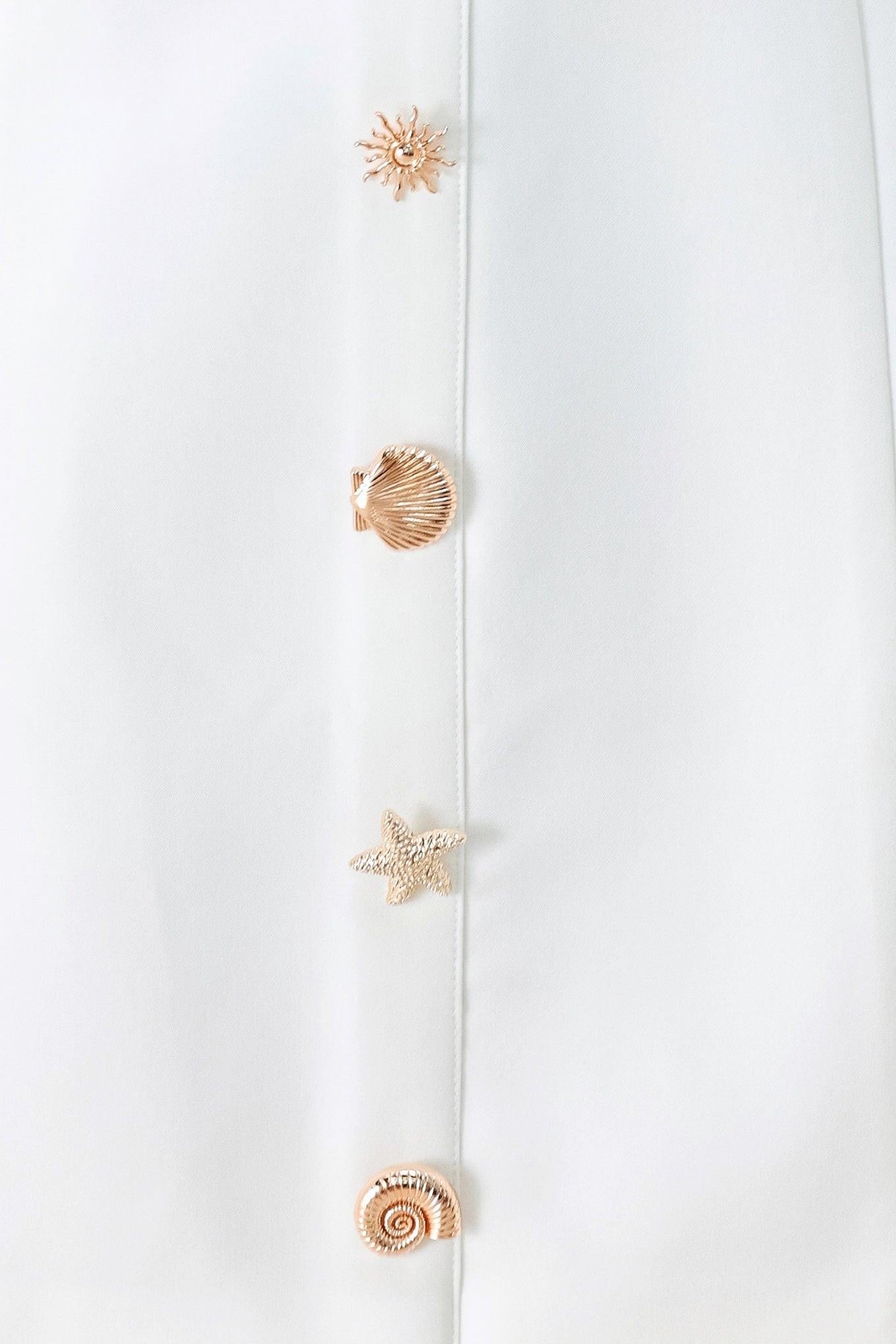 Seashell Sweetheart White Mini Dress
