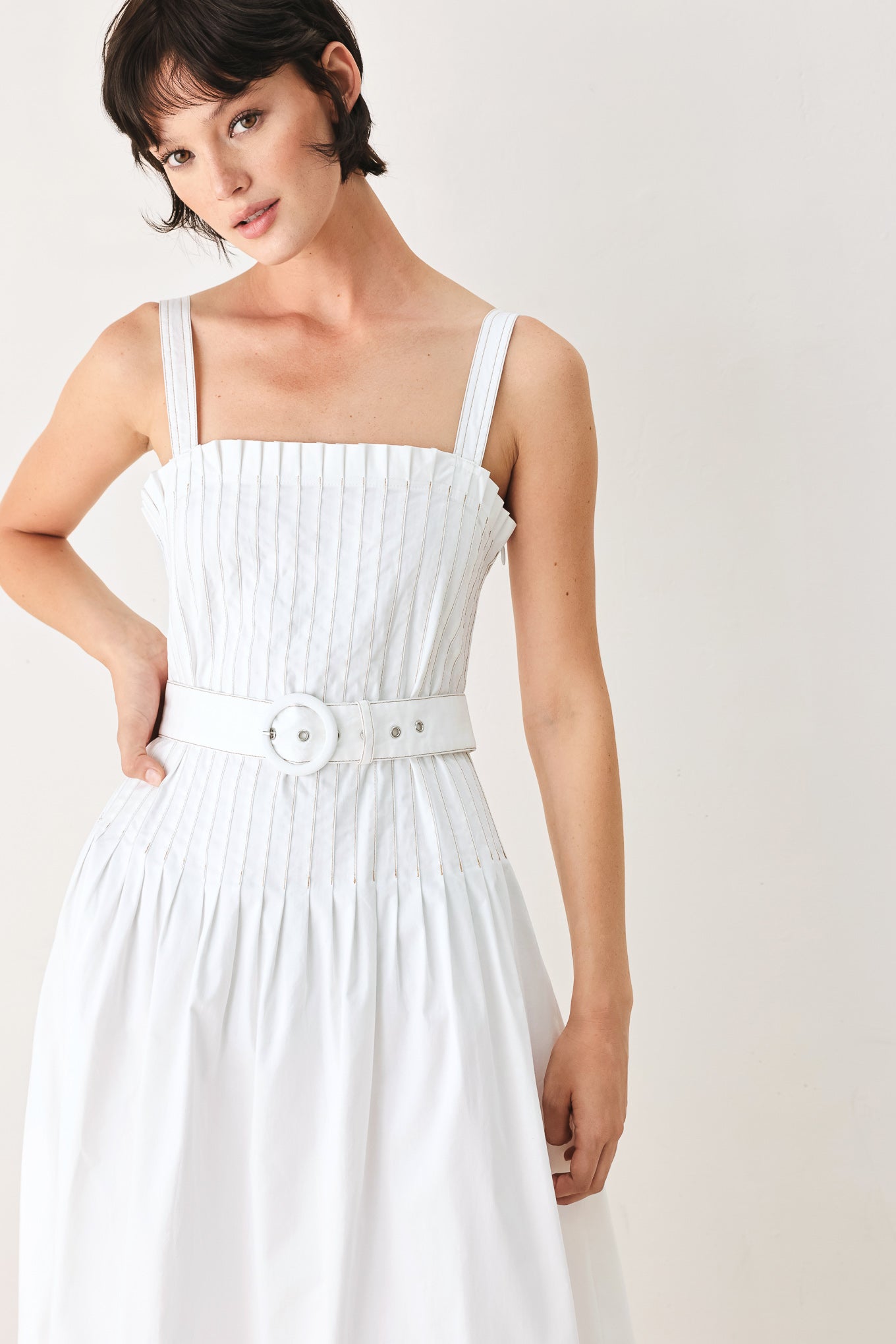 THE WEEKEND IN NANTUCKET WHITE MIDI DRESS | Lady Black Tie