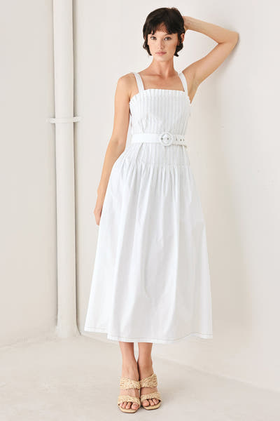 THE WEEKEND IN NANTUCKET WHITE MIDI DRESS
