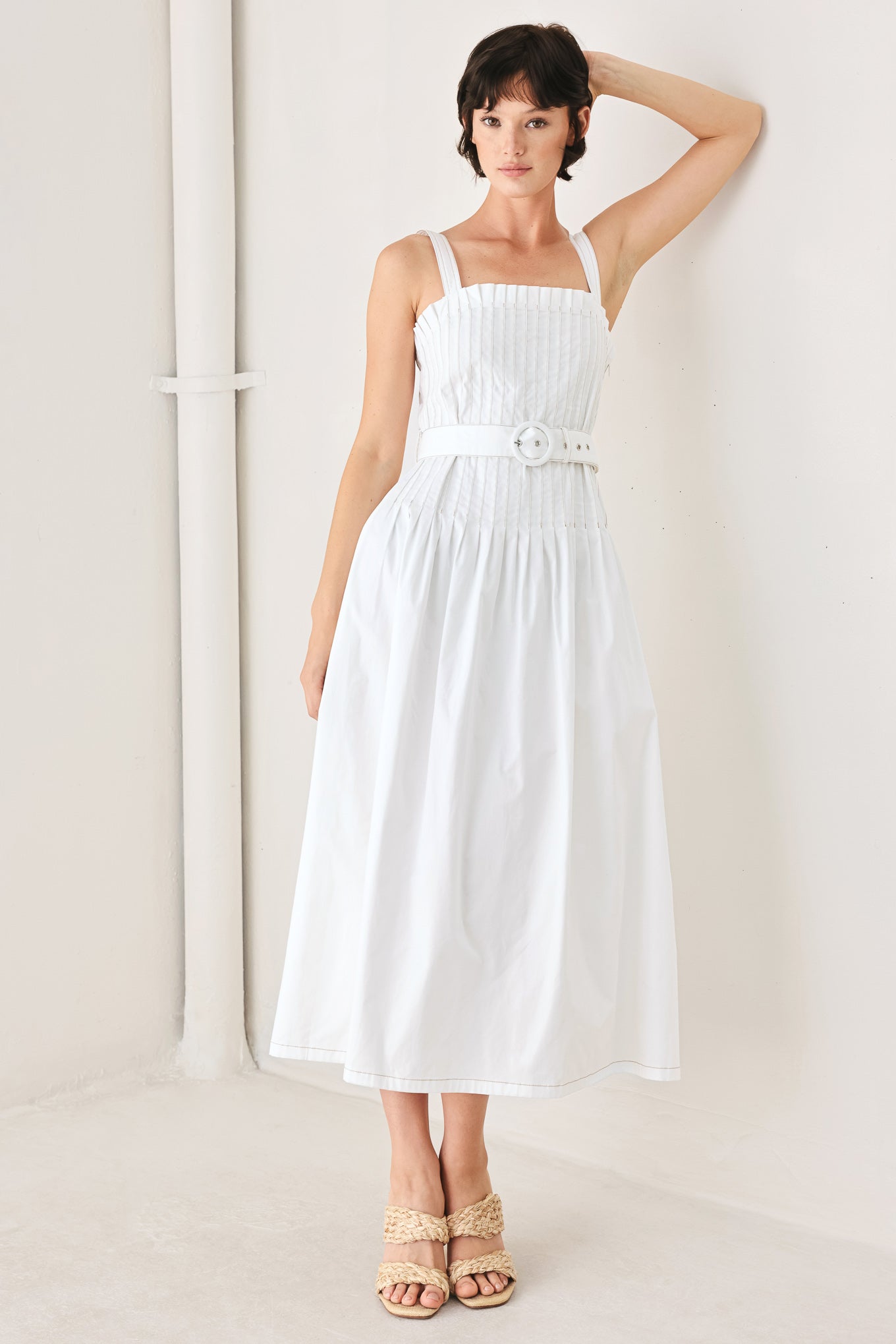 off white midi dress THE WEEKEND IN NANTUCKET WHITE MIDI DRESS