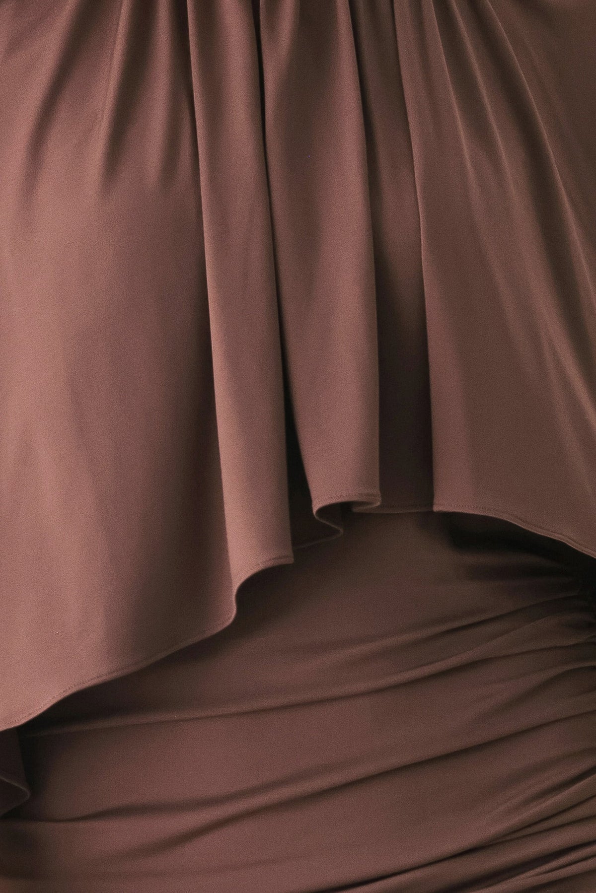 DUSTY ROSE DRAPE CAPLET SHIRRED MIDI DRESS