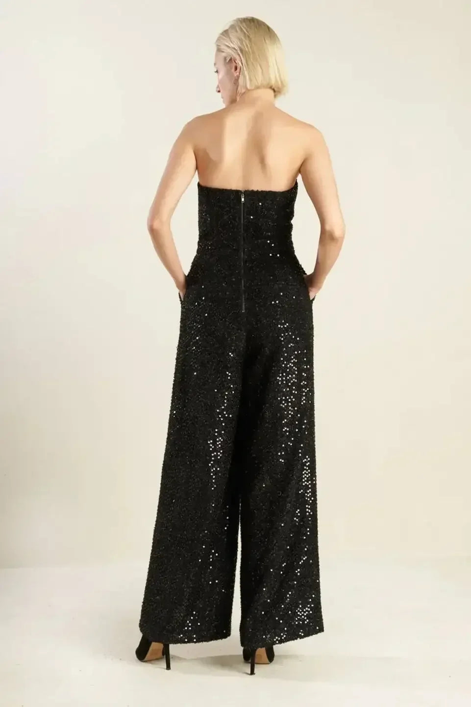 Sorelle Jumpsuit - Black Sequin