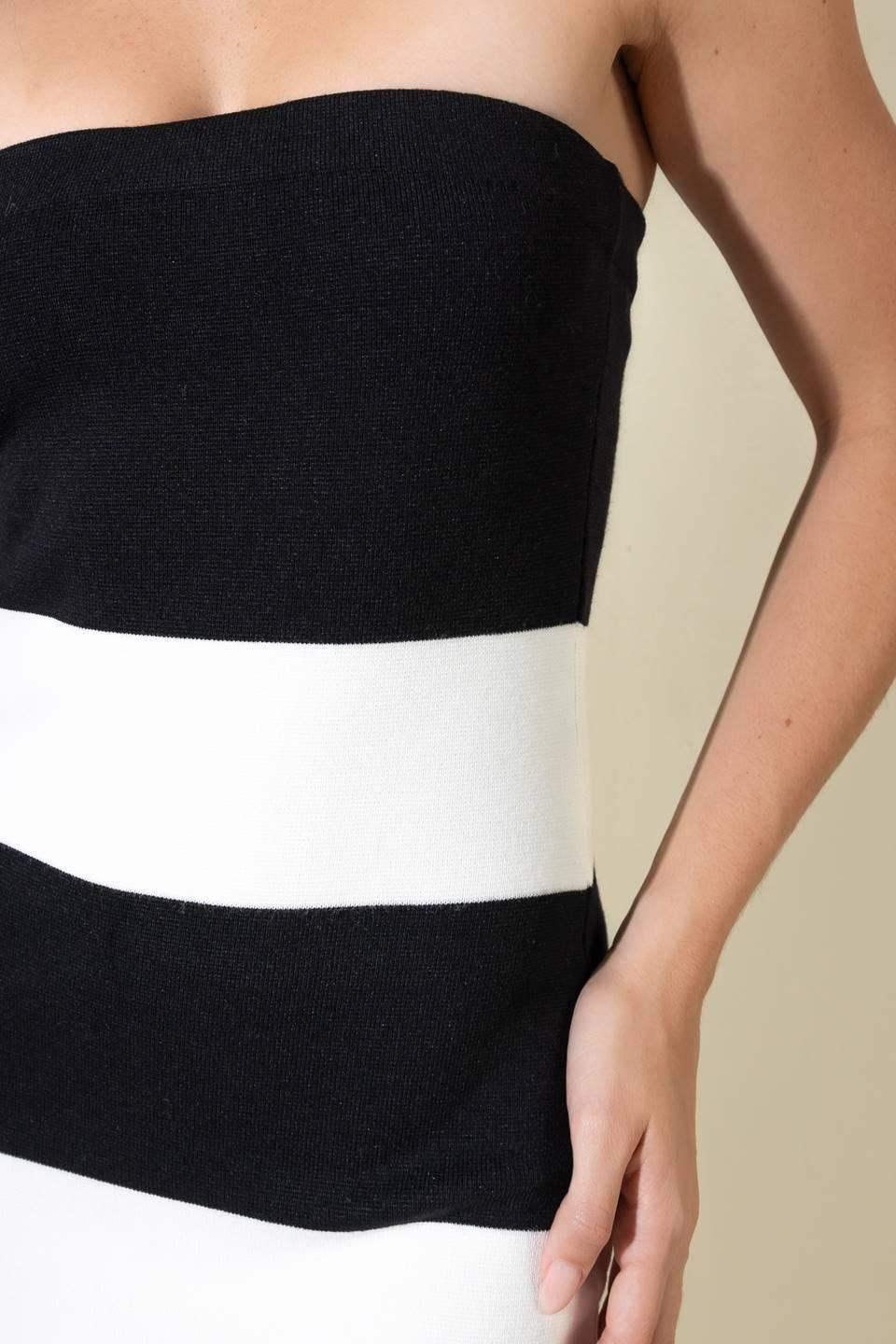 ROMANTIC AFTERNOON - STRAPLESS KNIT DRESS