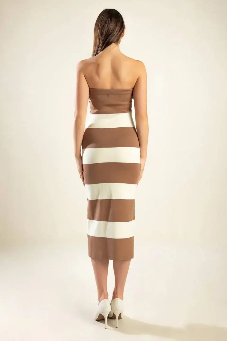 ROMANTIC AFTERNOON - STRAPLESS KNIT DRESS