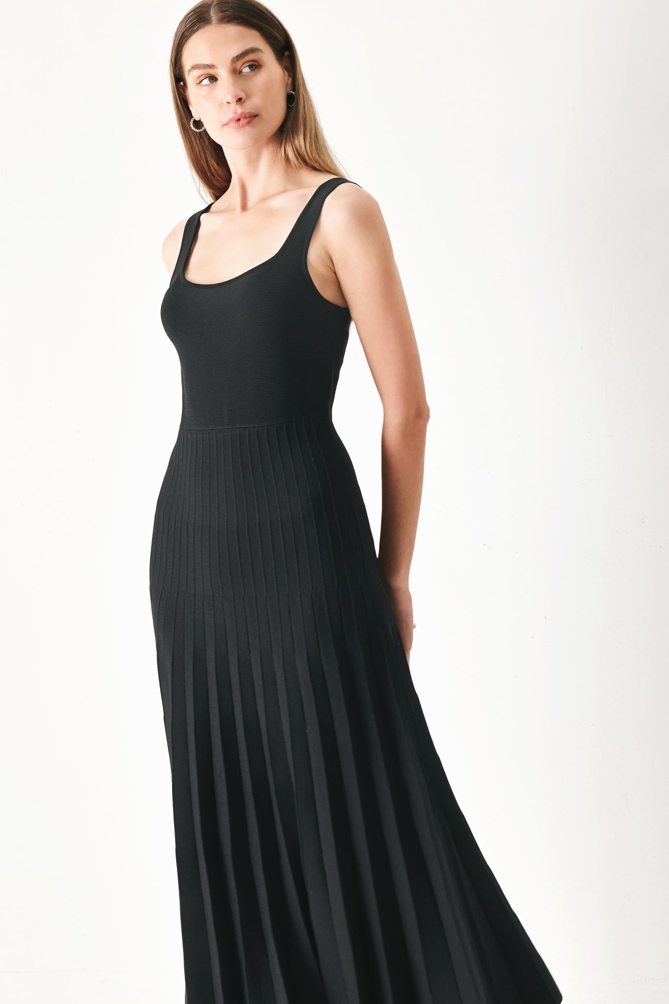 black pleated sweater dress Pleated Sweater Dress for Women's Casual Long Sleeve Knit Shirt Dress