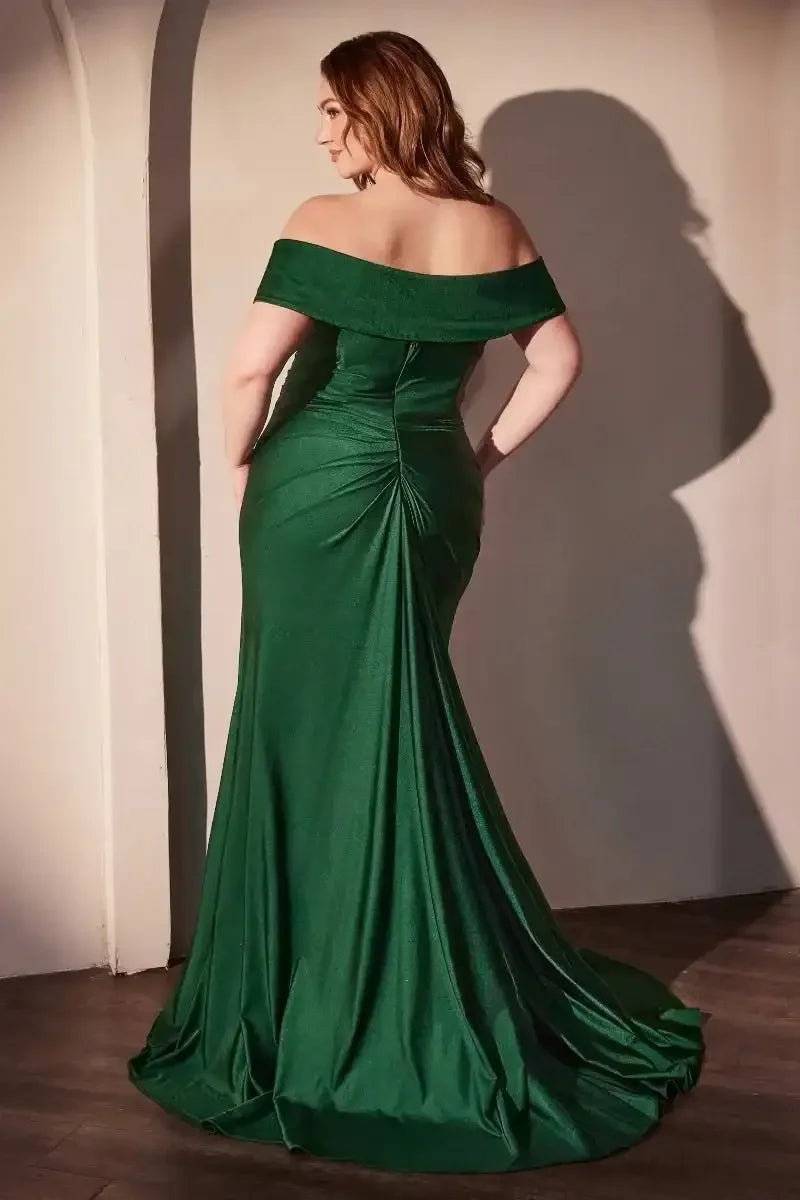 Freya Gown - HUNTER GREEN - OFF THE SHOULDER STRETCH SPANDEX DRESS