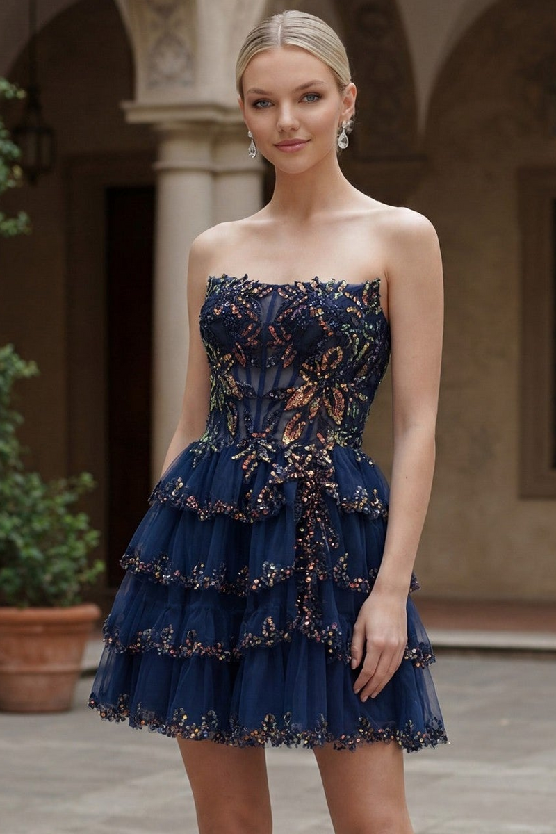 Shiloh Mini Dress - Floral Sequin Homecoming Dress
