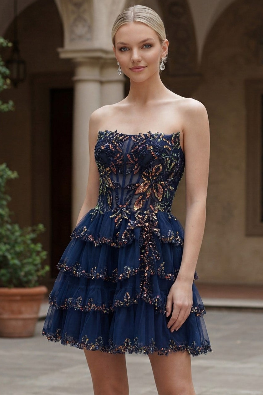 Shiloh Mini Dress - Floral Sequin Homecoming Dress