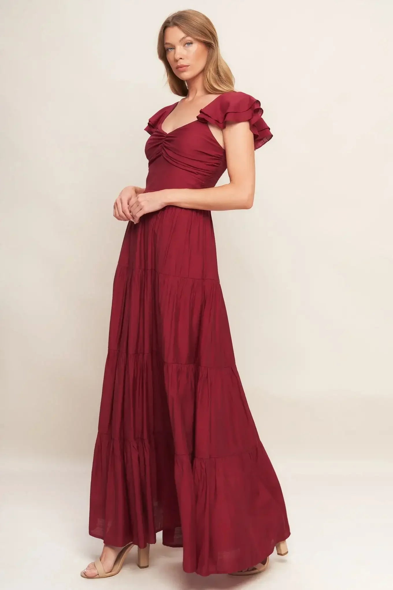 MARIBELLE MAXI DRESS - DEEP RED
