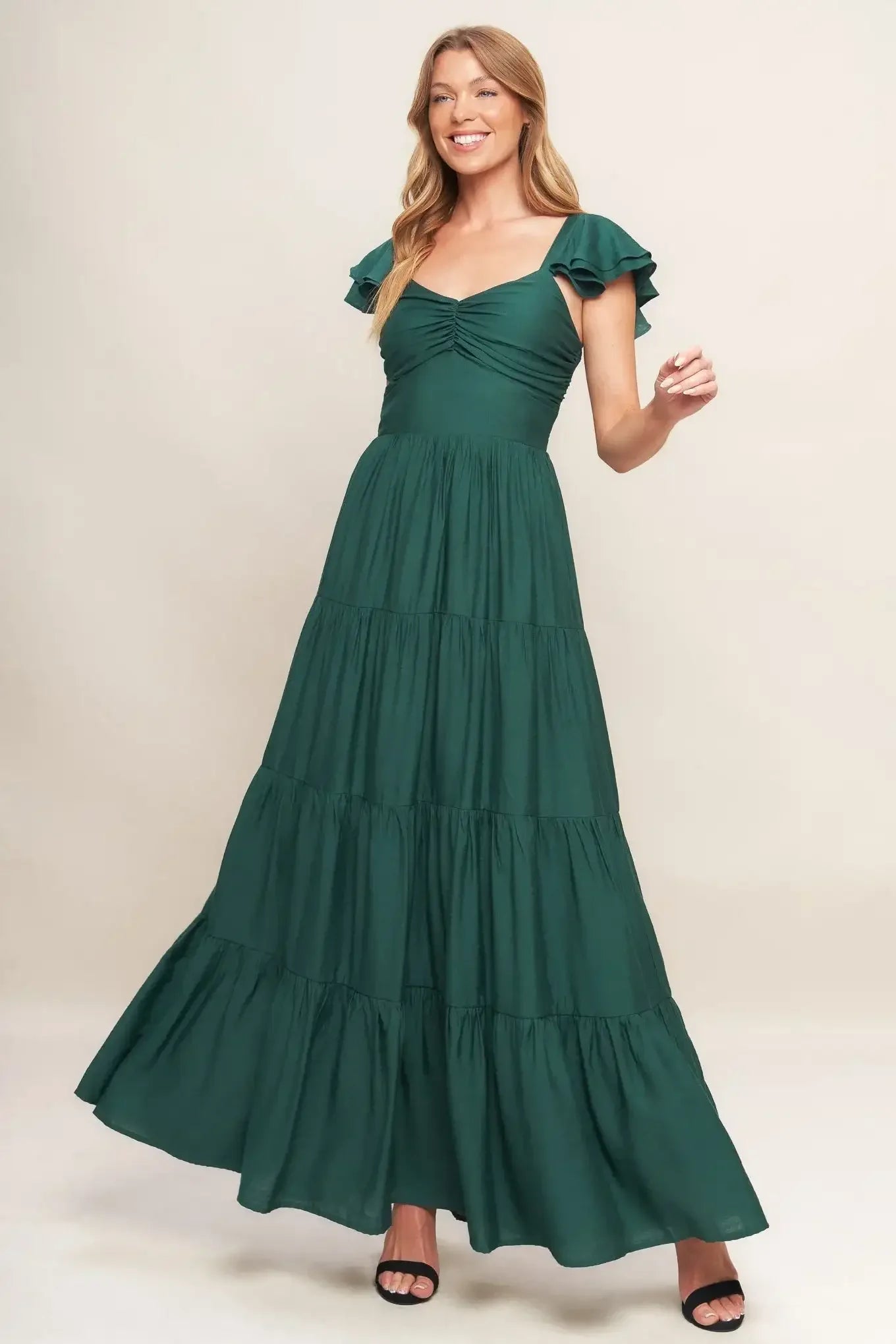 MARIBELLE MAXI DRESS - FOREST GREEN